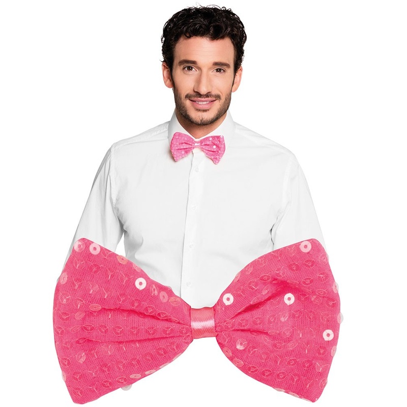 Pink sequined bow tie