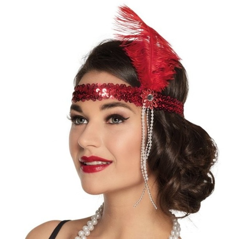 Red 20's sequin headband Suzie