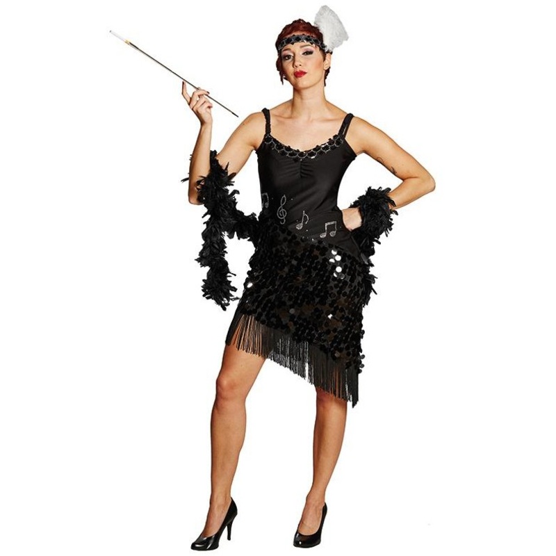 Sequin fringed Charleston dress with headband 34