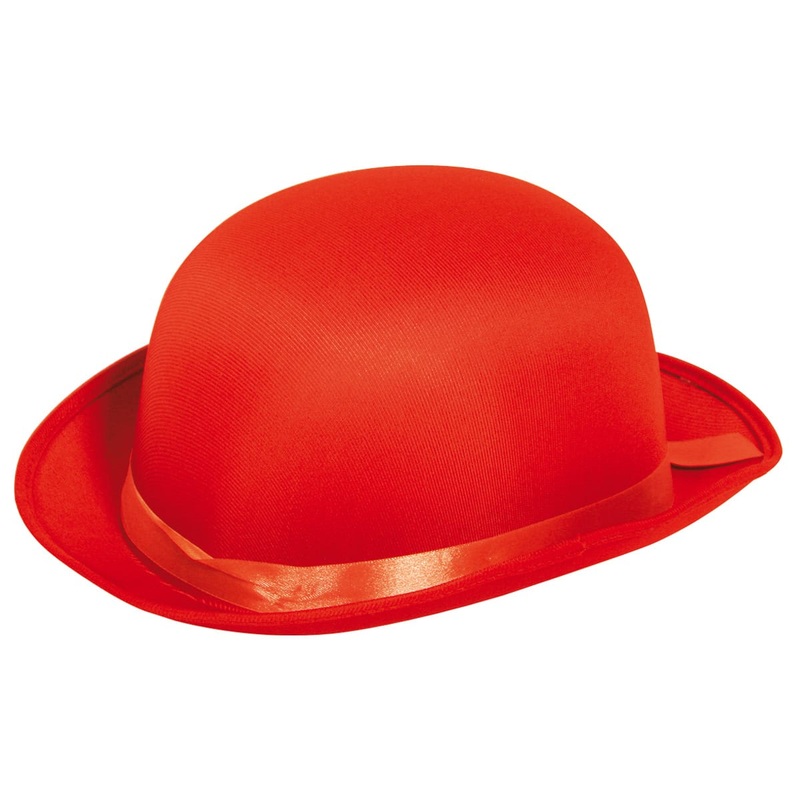 Solid red bowler hat