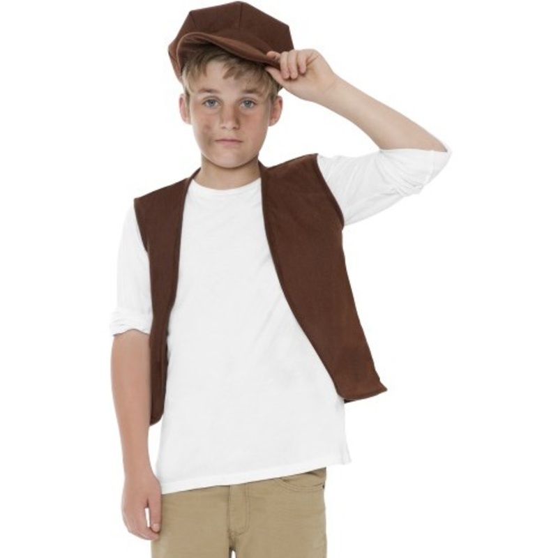 Street boy Johnny in vest and cap