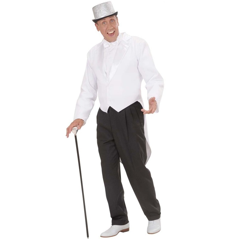 Stylish white men's tailcoat S