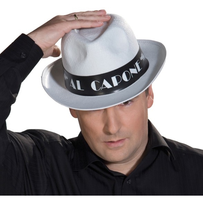 White Al Capone gangster hat