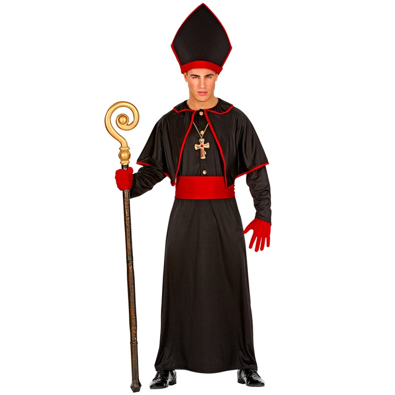 Bishop black and red men's costume XS