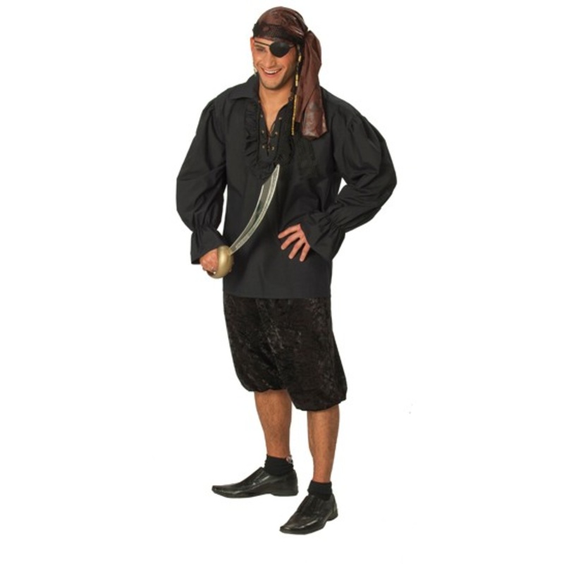 Black pirate shirt Paolo for men 48