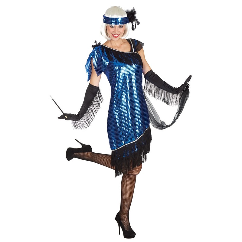 Blue Charleston sequin dress Trixi 36-38