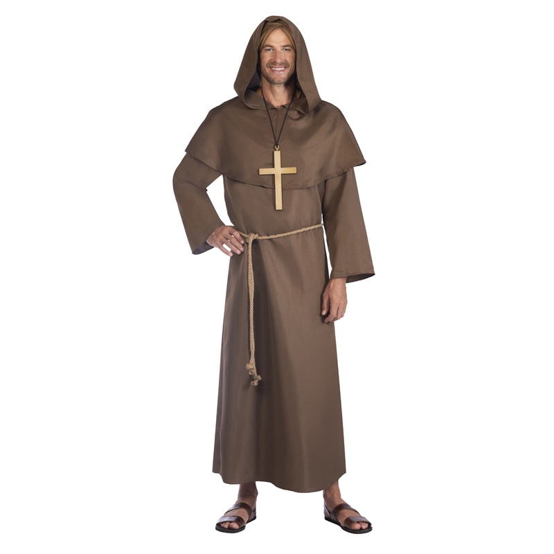 Brown monk's robe for men M
