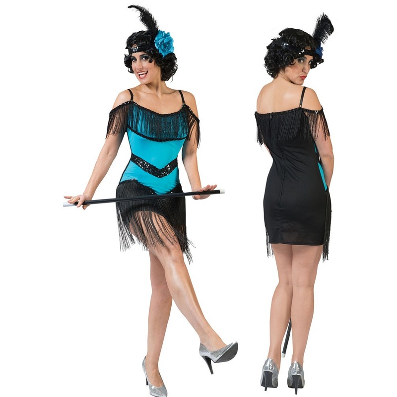 Charleston dancer 1920s costume blue 36-38