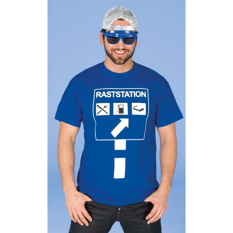 Fun T-shirt service station blue S