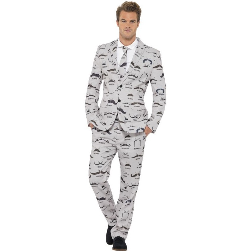 Stylish mustache party suit M