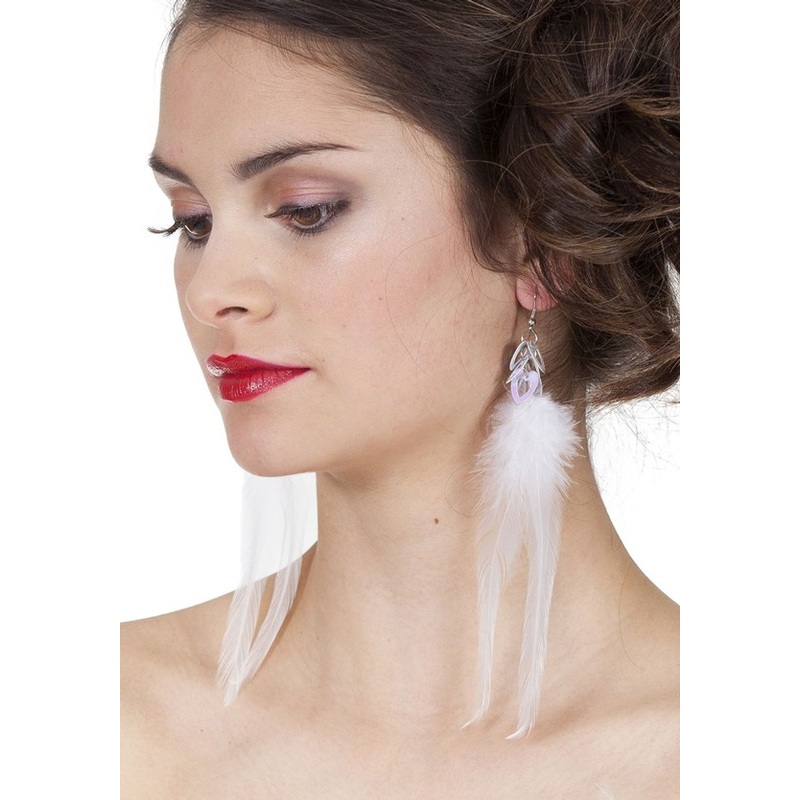 White Arrendevola feather earrings