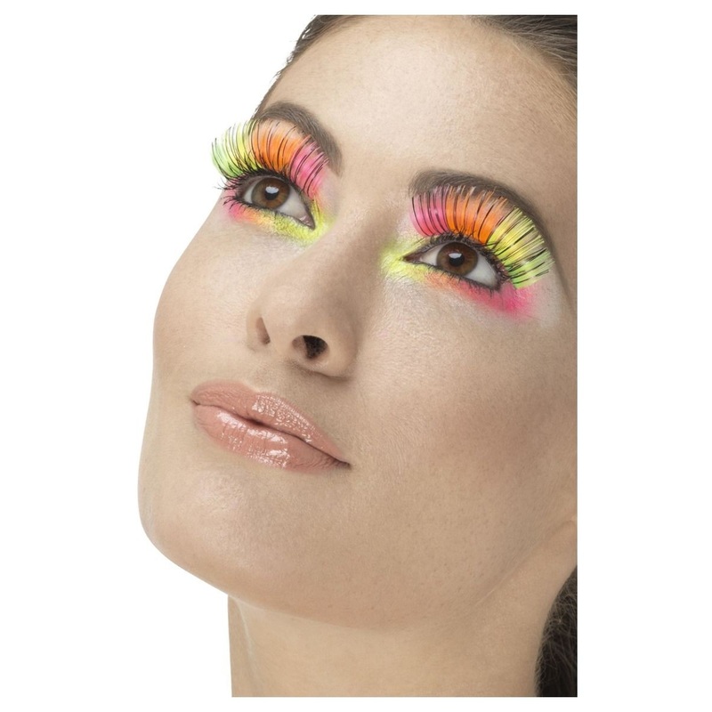 80s neon eyelashes colorful