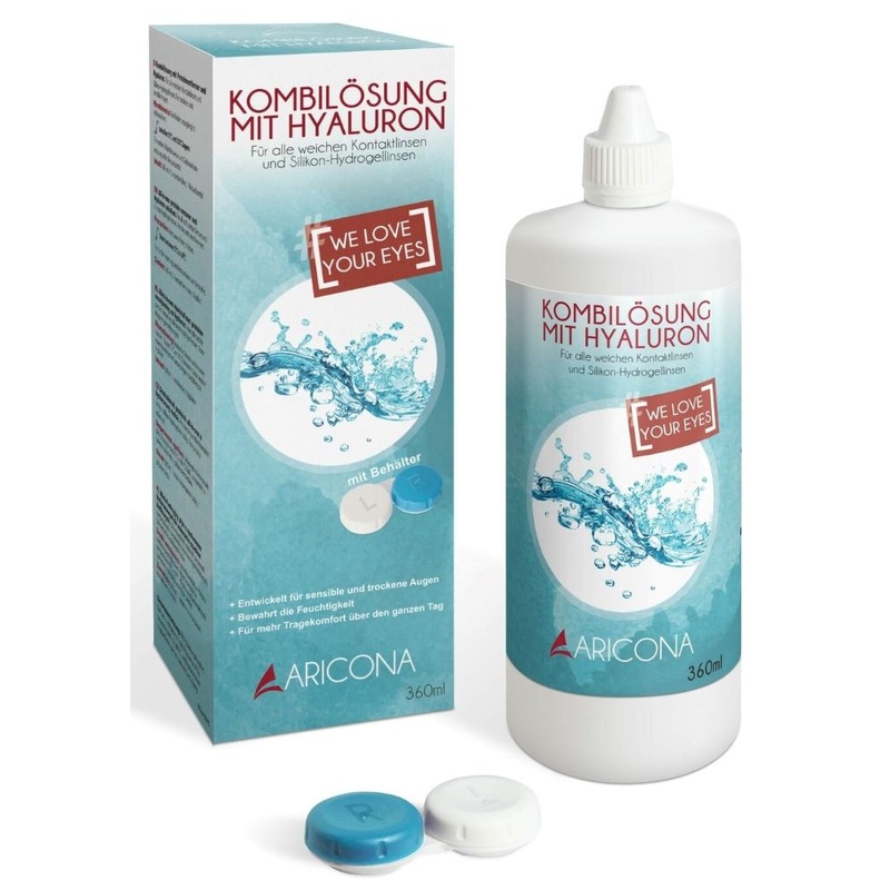 Contact lens care set with hyaluron