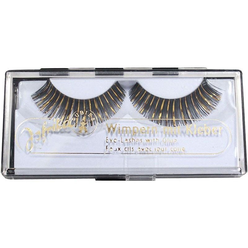Fake eyelashes gold-black