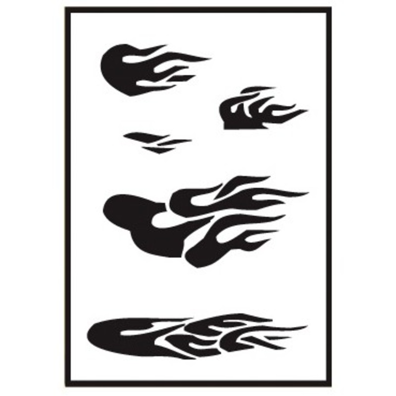 Flame airbrush stencil set 2