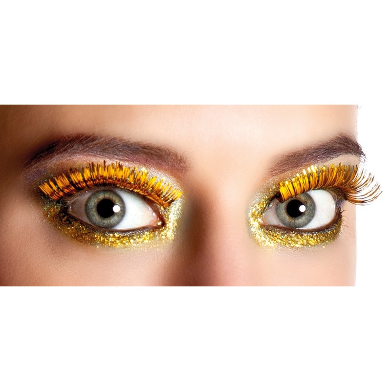 Glamorous eyelashes metallic gold self-adhesive