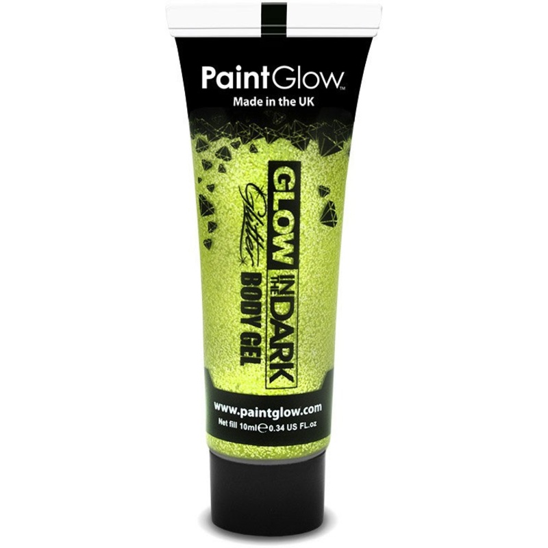 Glow In The Dark - Golden glitter body gel
