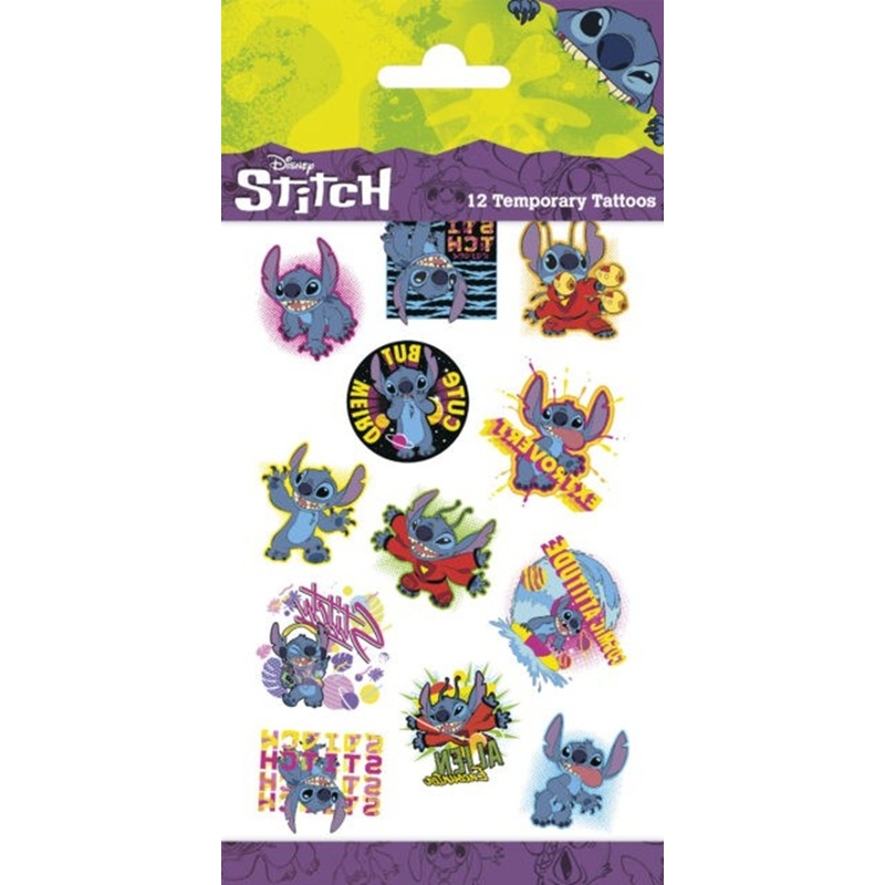 Stitch & Angel tattoo sheet 20 x 10.5cm