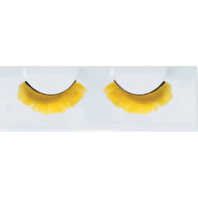 Yellow Diva Feather Eyelashes