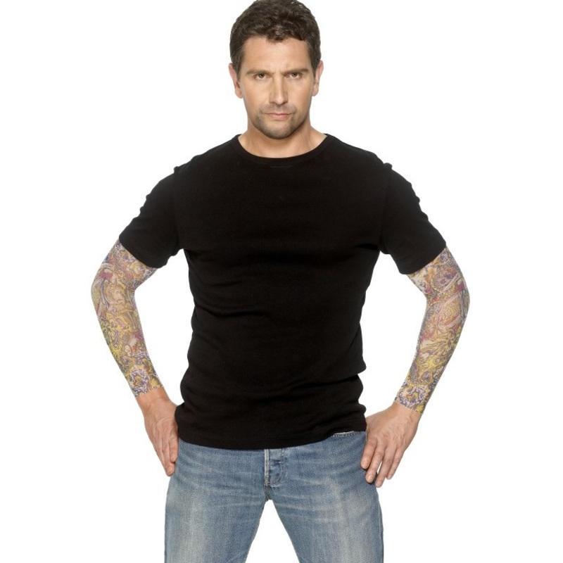 Arm warmers with fake tattoos