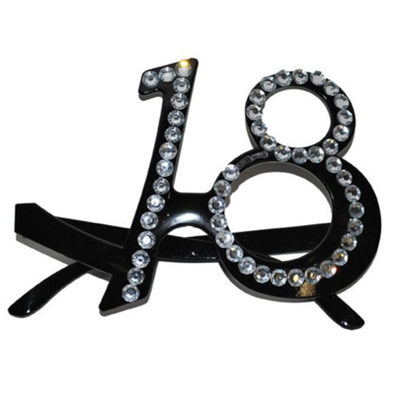 Birthday 18 glasses with rhinestones
