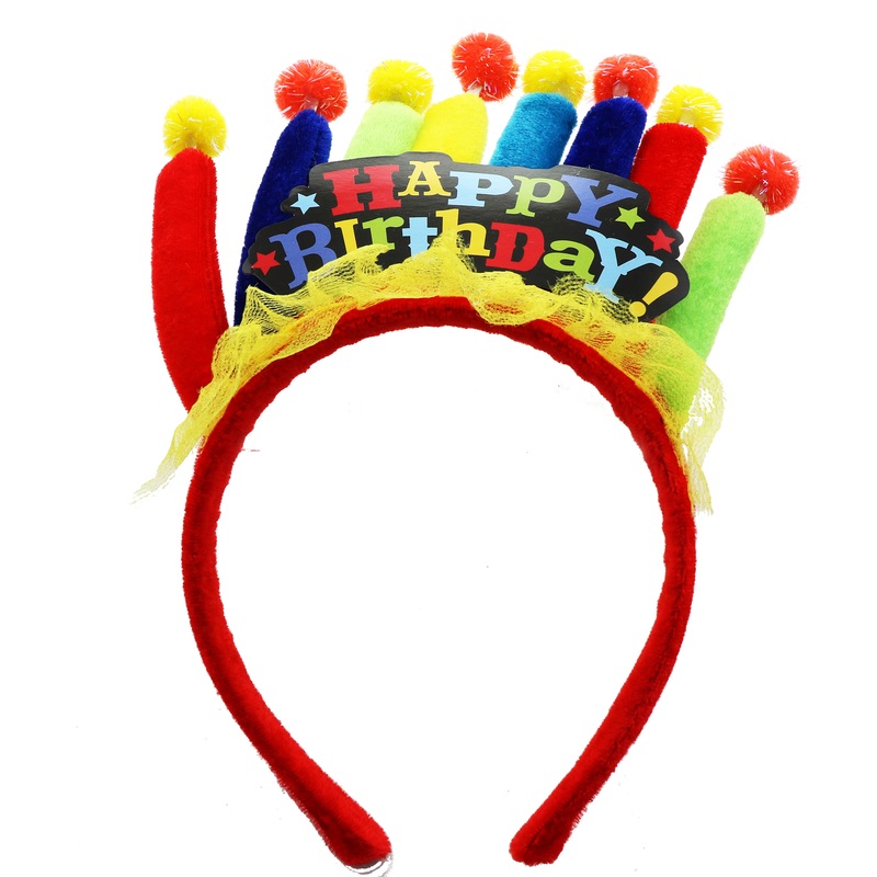 Birthday headband with colorful candles