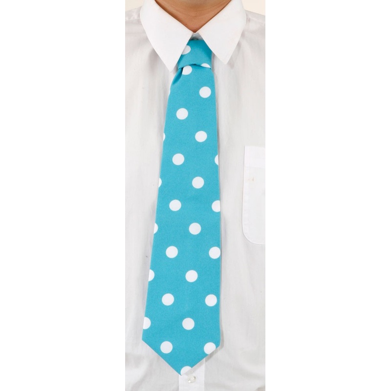 Dotted classic tie in turquoise