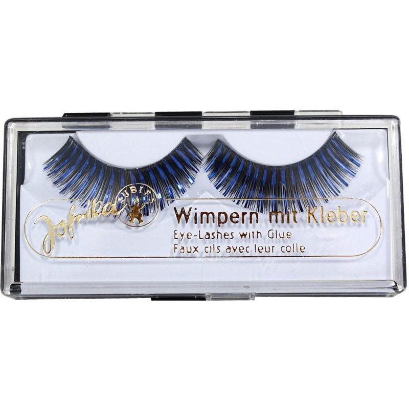 Glitter eyelashes blue