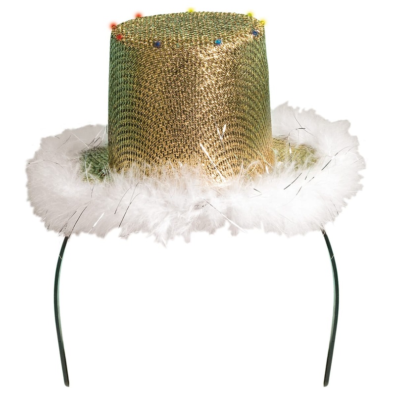 Glitter plush LED hat hoop gold