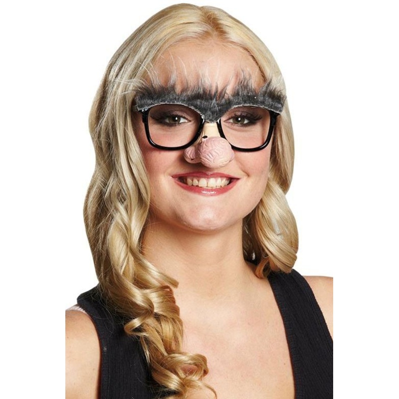 Grandfather glasses with wrinkled nose