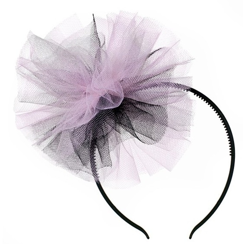 Headband with fabric application in pink
