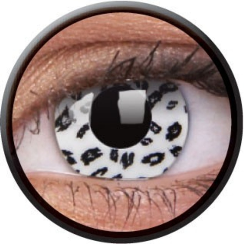Leopard contact lenses white-black