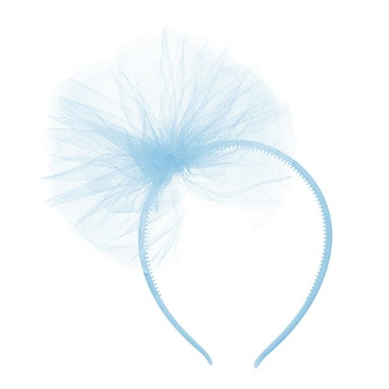 Light blue headband with tulle bow