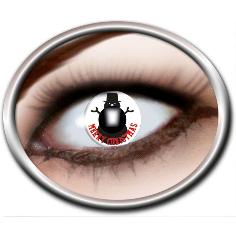 Merry Christmas snowman contact lenses