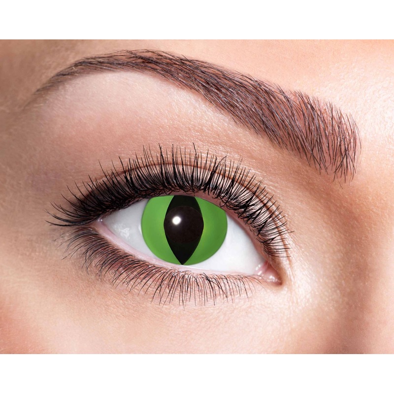 Neon cat contact lens green