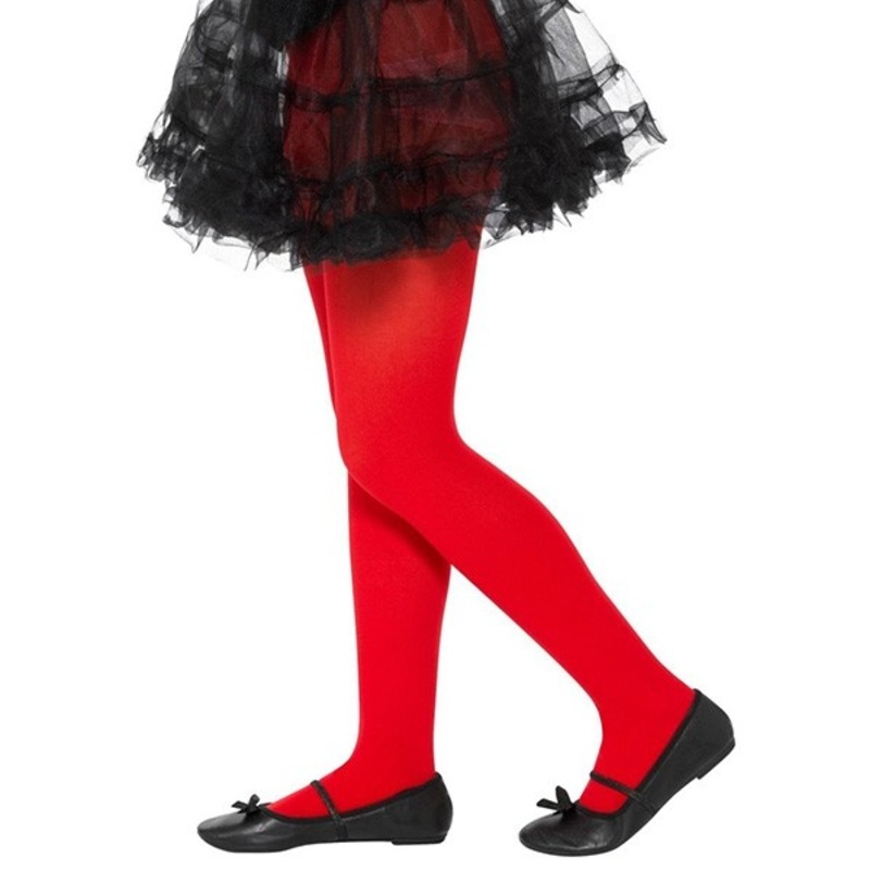 Opaque tights for children red