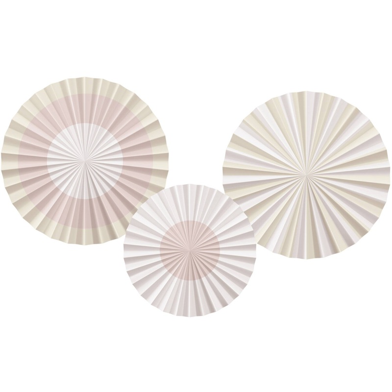 Paper fan set soft powder 3 pieces