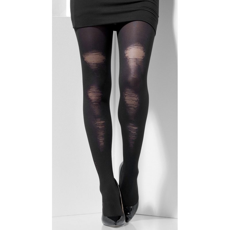 Black tights in a used look