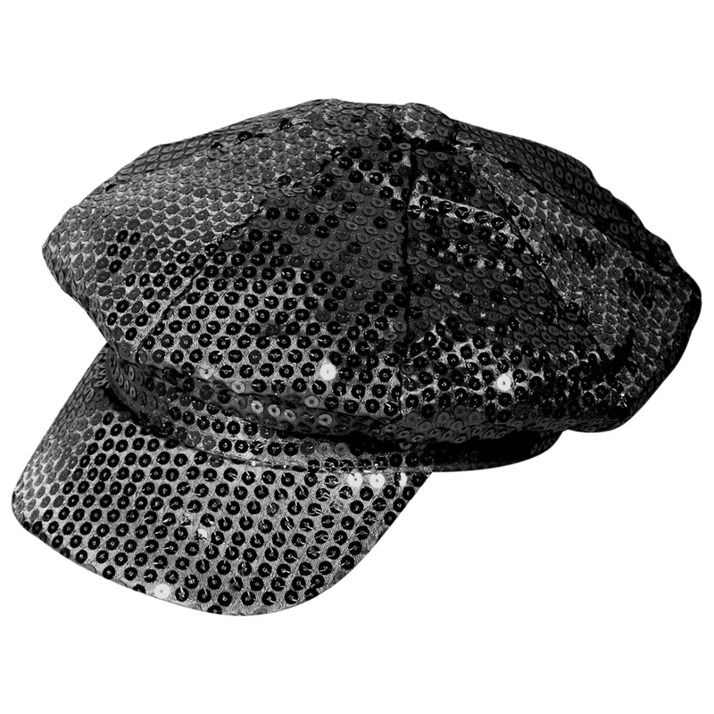 Chic black hat with sequins