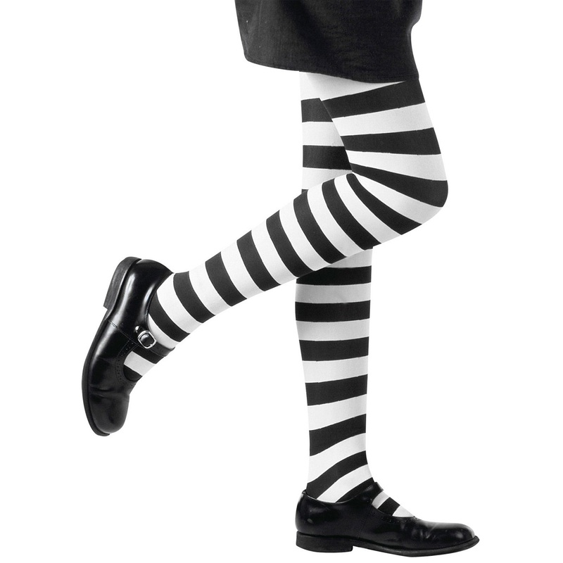 Children's tights Janna white-black
