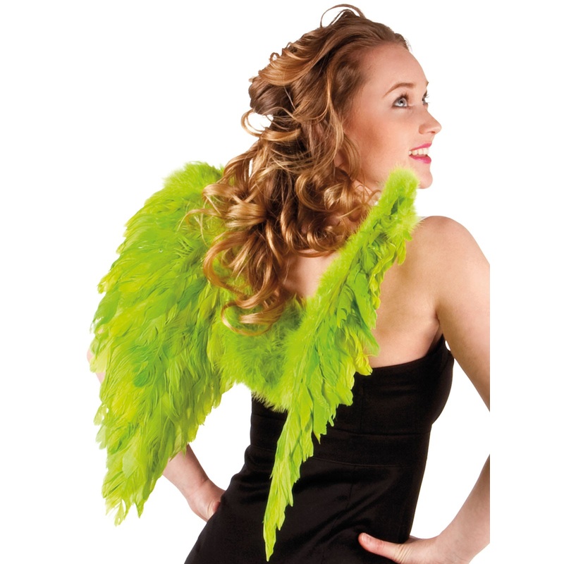 Feather angel wings green 50 x 50cm