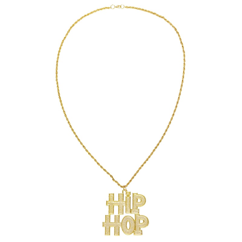 Golden hip hop necklace