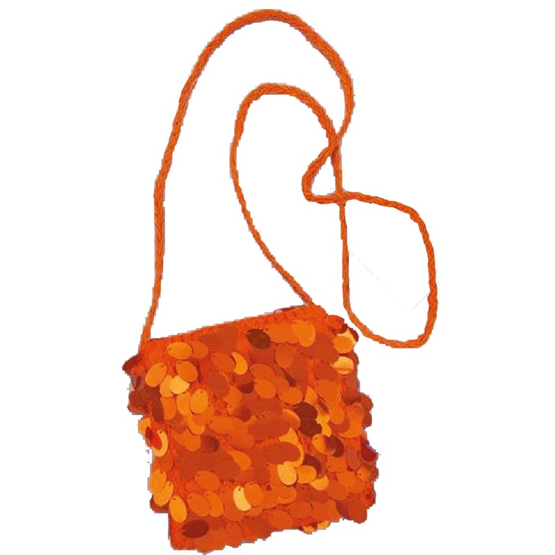 Orange XXL sequins hanging bag
