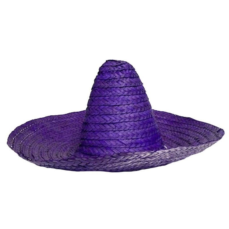 Purple straw hat one size