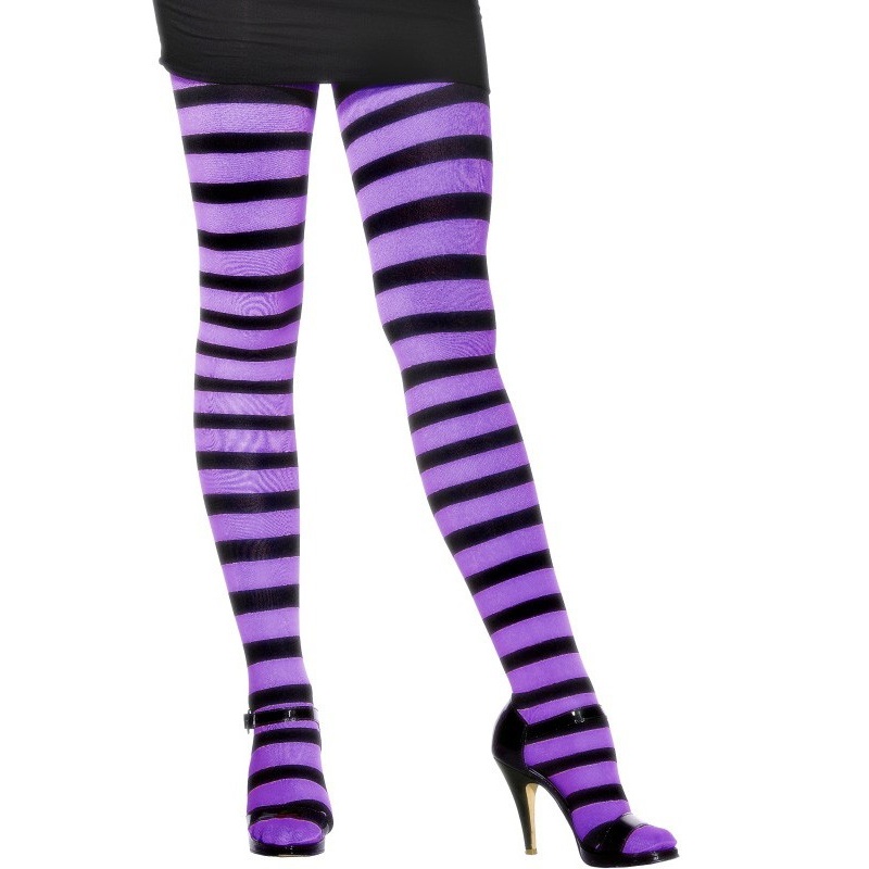 Tights black purple curled