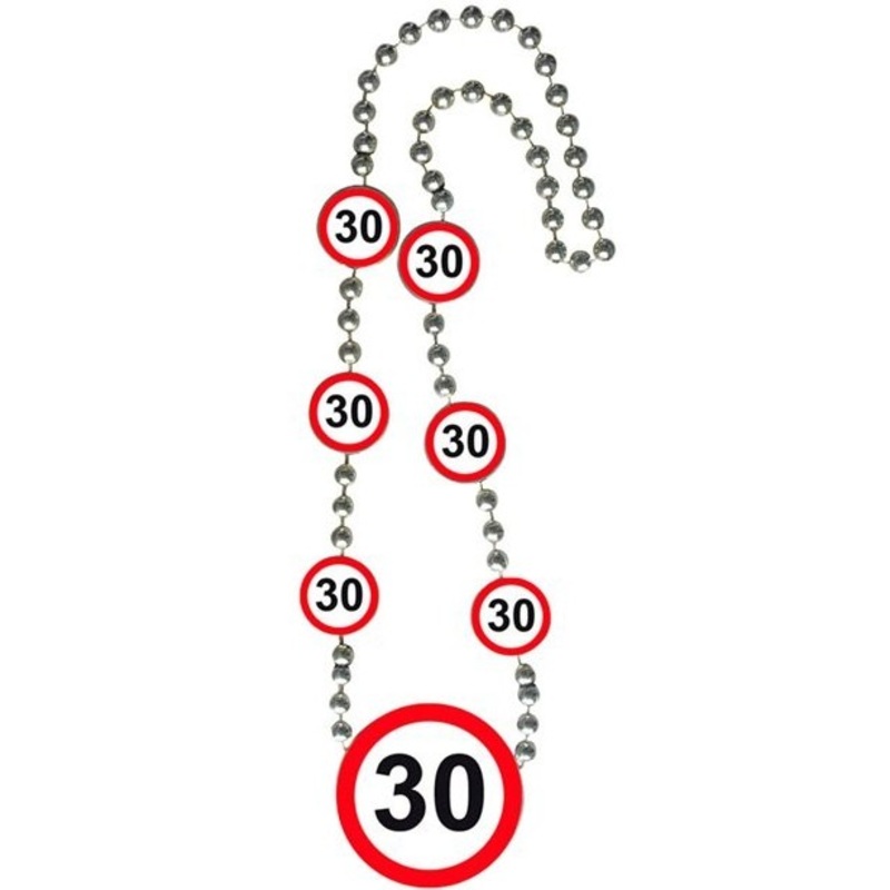 Traffic sign 30 necklace 42cm