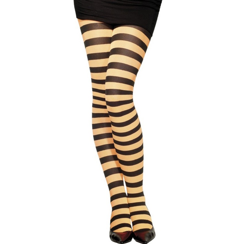 Yellow black curled tights