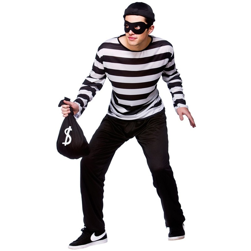 Bank robber thief costume S