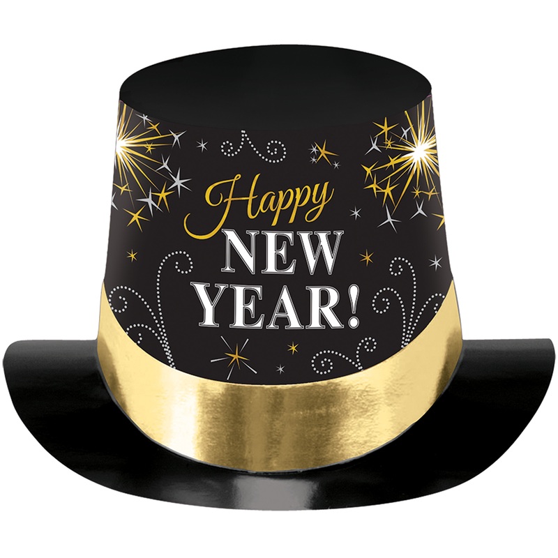 Black top hat Happy New Year