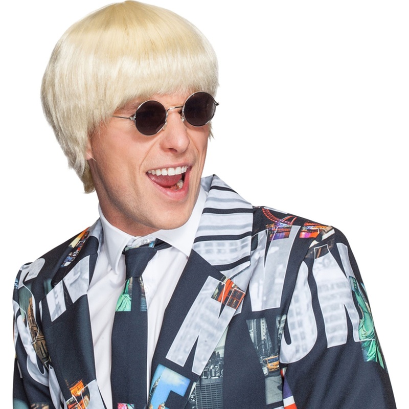 Blonde mushroom head men's wig